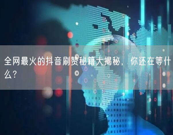 全网最火的抖音刷赞秘籍大揭秘,你还在等什么?