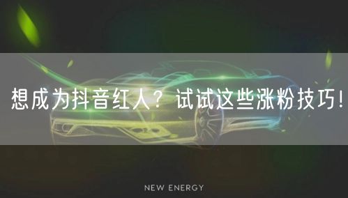 想成为抖音红人?试试这些涨粉技巧!