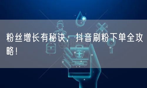 粉丝增长有秘诀,抖音刷粉下单全攻略!