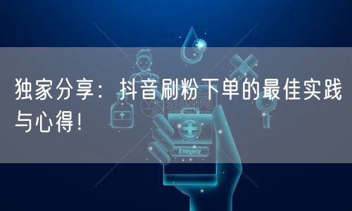 独家分享:抖音刷粉下单的最佳实践与心得!