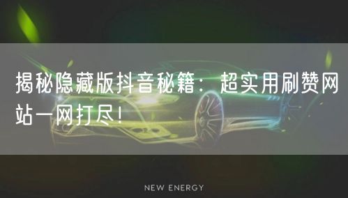 揭秘隐藏版抖音秘籍:超实用刷赞网站一网打尽!