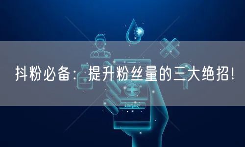 抖粉必备:提升粉丝量的三大绝招!