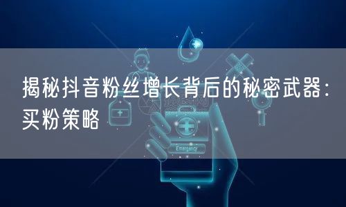 揭秘抖音粉丝增长背后的秘密武器:买粉策略