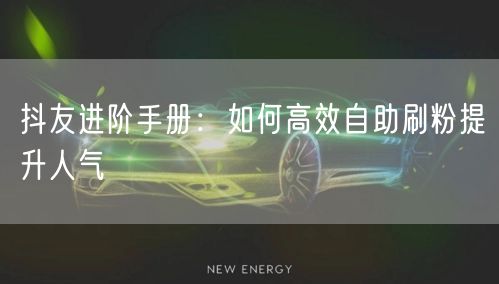 抖友进阶手册:如何高效自助刷粉提升人气