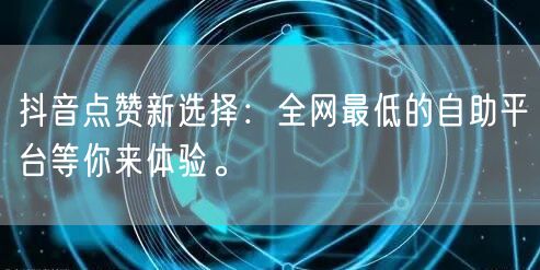 抖音点赞新选择:全网最低的自助平台等你来体验。