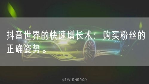 抖音世界的快速增长术：购买粉丝的正确姿势。