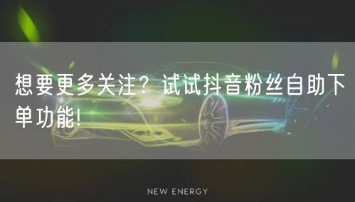 想要更多关注？试试抖音粉丝自助下单功能!