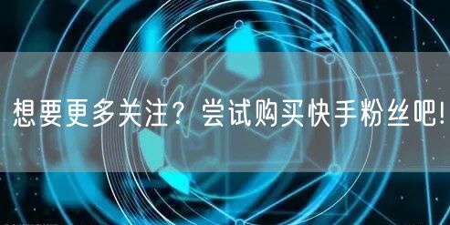 想要更多关注?尝试购买快手粉丝吧!
