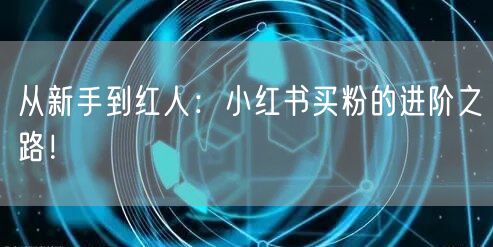 从新手到红人：小红书买粉的进阶之路！