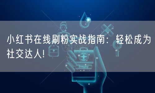 小红书在线刷粉实战指南:轻松成为社交达人!