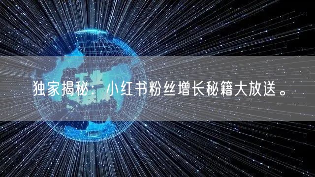 独家揭秘:小红书粉丝增长秘籍大放送。