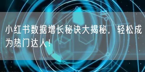 小红书数据增长秘诀大揭秘，轻松成为热门达人！