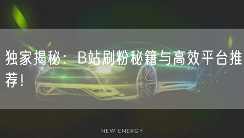独家揭秘:B站刷粉秘籍与高效平台推荐!