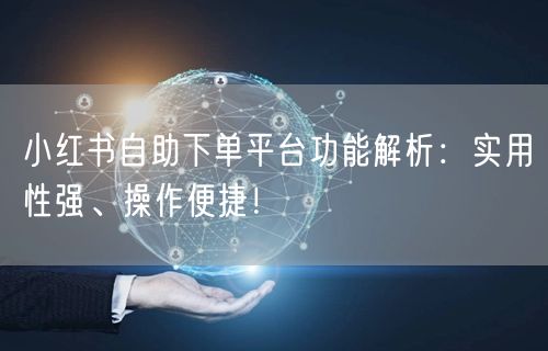 小红书自助下单平台功能解析：实用性强、操作便捷！