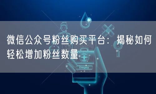 微信公众号粉丝购买平台：揭秘如何轻松增加粉丝数量