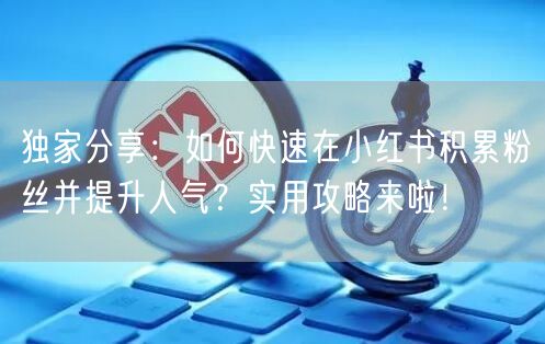 独家分享：如何快速在小红书积累粉丝并提升人气？实用攻略来啦！