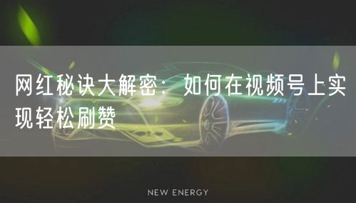 网红秘诀大解密:如何在视频号上实现轻松刷赞