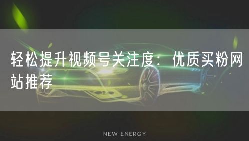 轻松提升视频号关注度：优质买粉网站推荐