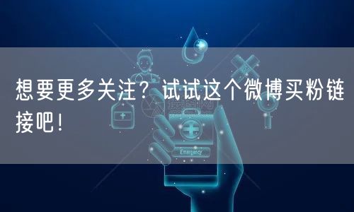 想要更多关注？试试这个微博买粉链接吧！