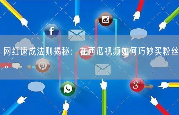 网红速成法则揭秘:在西瓜视频如何巧妙买粉丝。
