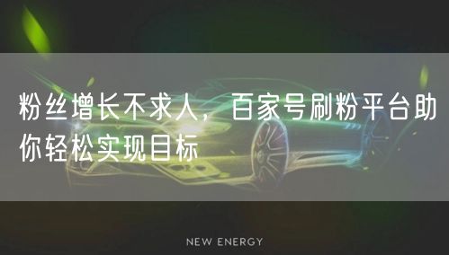 粉丝增长不求人，百家号刷粉平台助你轻松实现目标