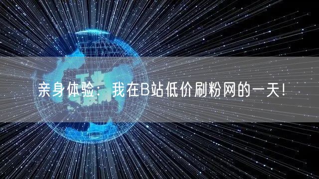 亲身体验：我在B站低价刷粉网的一天！