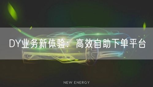 DY业务新体验：高效自助下单平台