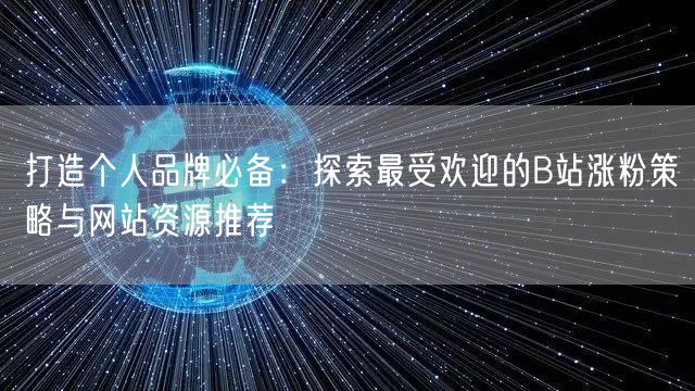 打造个人品牌必备：探索最受欢迎的B站涨粉策略与网站资源推荐