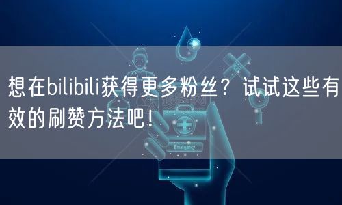 想在bilibili获得更多粉丝？试试这些有效的刷赞方法吧！
