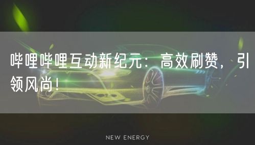 哔哩哔哩互动新纪元:高效刷赞,引领风尚!