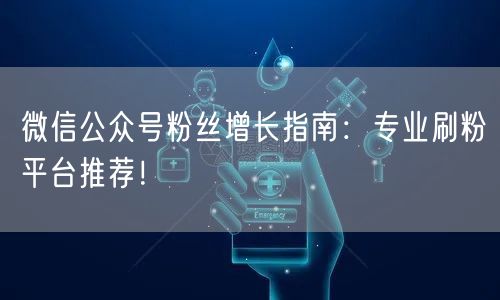 微信公众号粉丝增长指南：专业刷粉平台推荐！