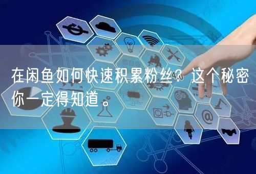 在闲鱼如何快速积累粉丝？这个秘密你一定得知道。