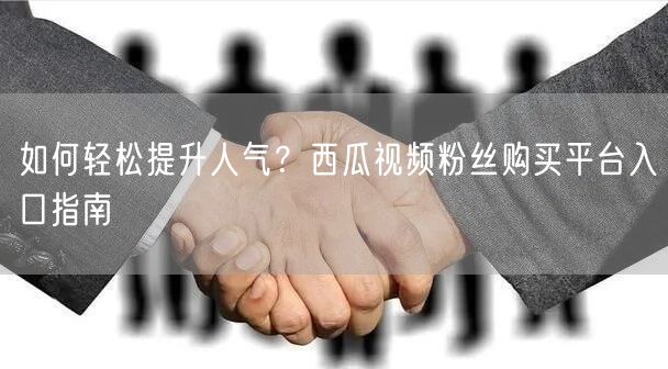 如何轻松提升人气？西瓜视频粉丝购买平台入口指南