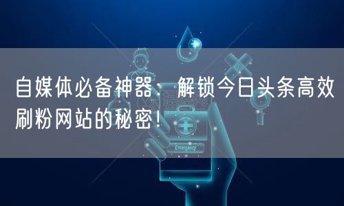 自媒体必备神器：解锁今日头条高效刷粉网站的秘密！