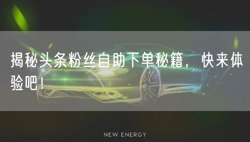 揭秘头条粉丝自助下单秘籍，快来体验吧！