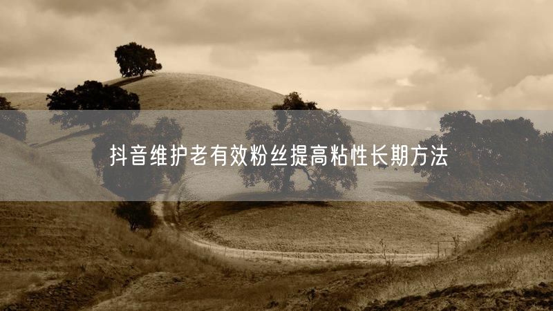抖音维护老有效粉丝提高粘性长期方法