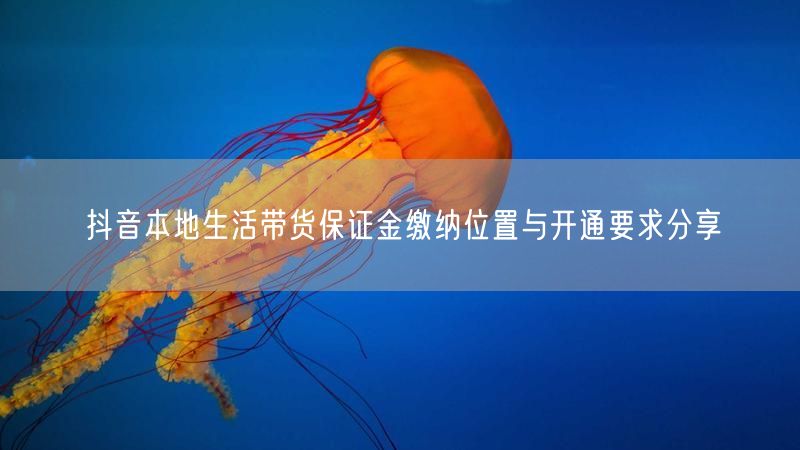 抖音本地生活带货保证金缴纳位置与开通要求分享
