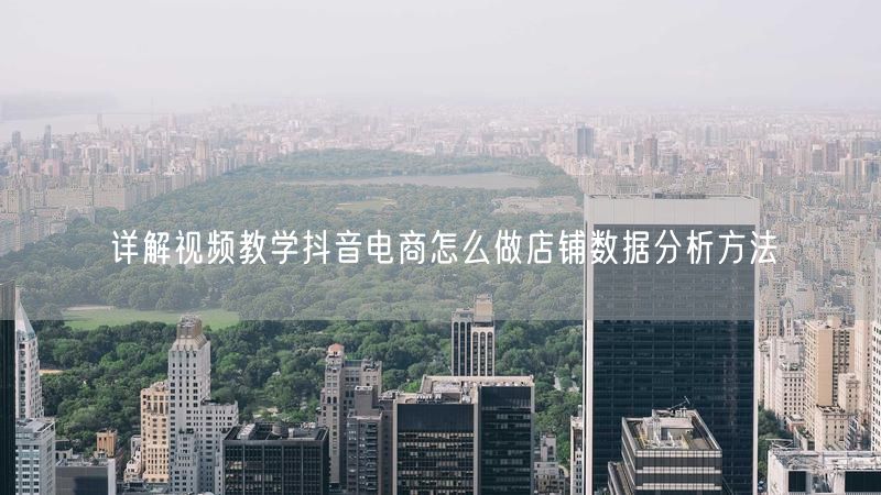 详解视频教学抖音电商怎么做店铺数据分析方法