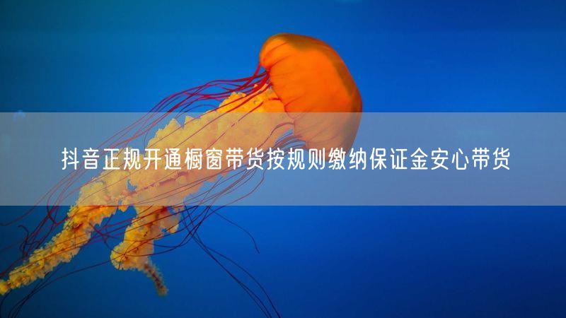 抖音正规开通橱窗带货按规则缴纳保证金安心带货